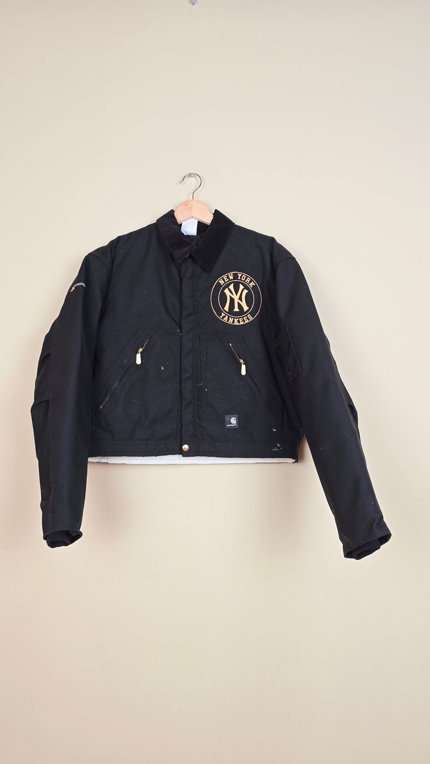 Vintage Carhartt X NY Yankees Cropped Jacket | Beige | Size M/L | 177