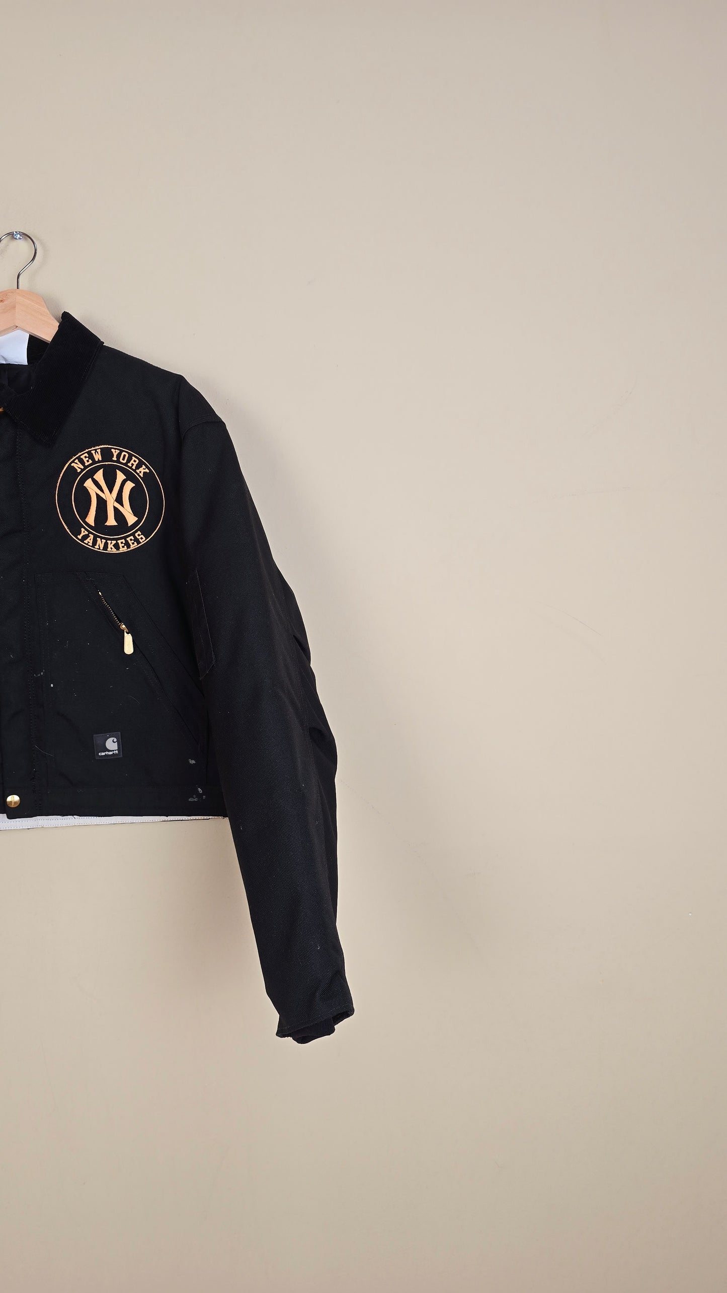 Vintage Carhartt X NY Yankees Cropped Jacket | Beige | Size M/L | 177