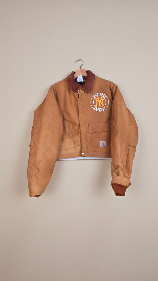 Vintage Carhartt X NY Yankees Cropped Jacket | Brown | Size L | 178