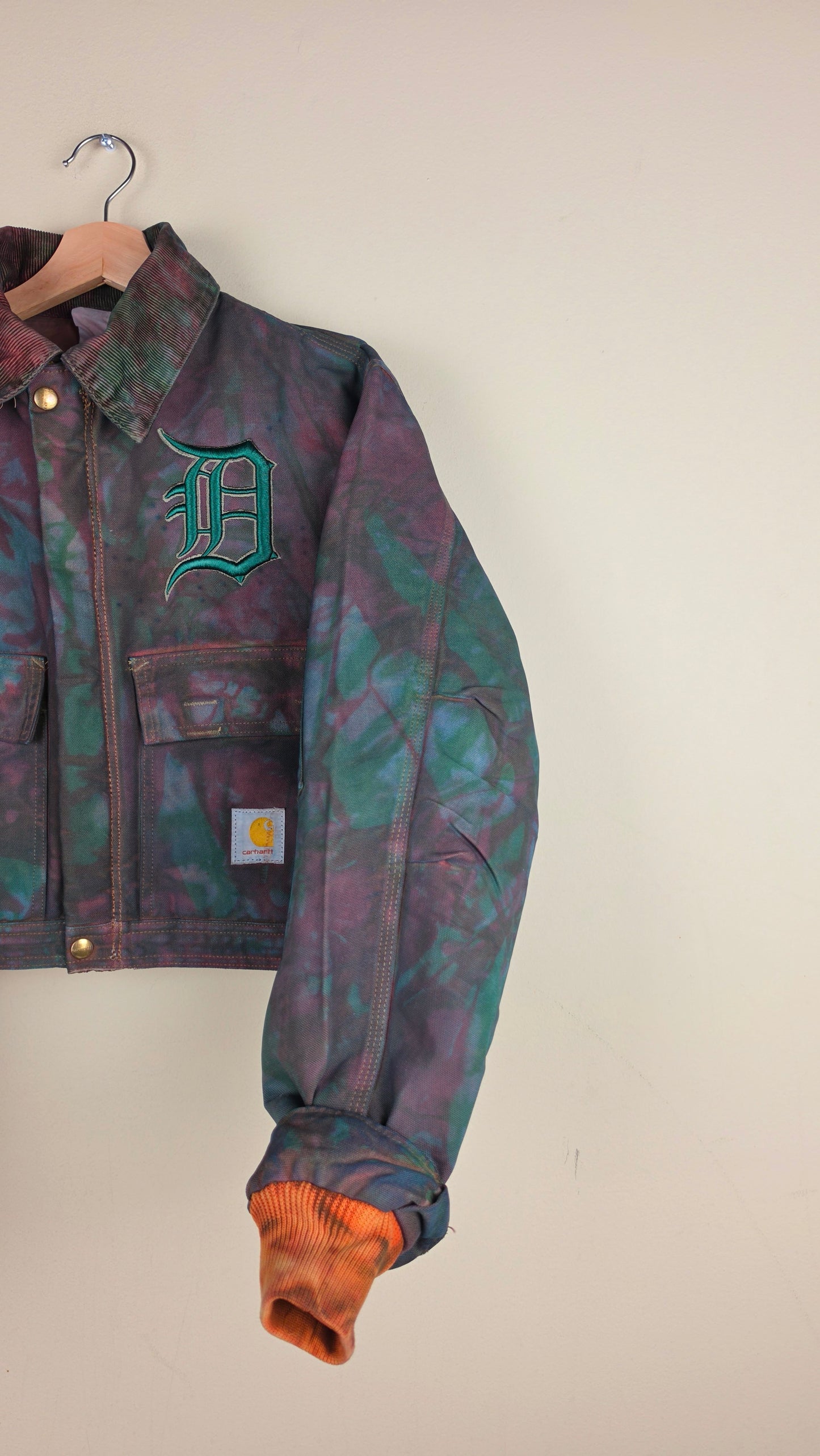 Vintage Carhartt X Detroit Cropped Jacket | Camo Green | Size M | AU01