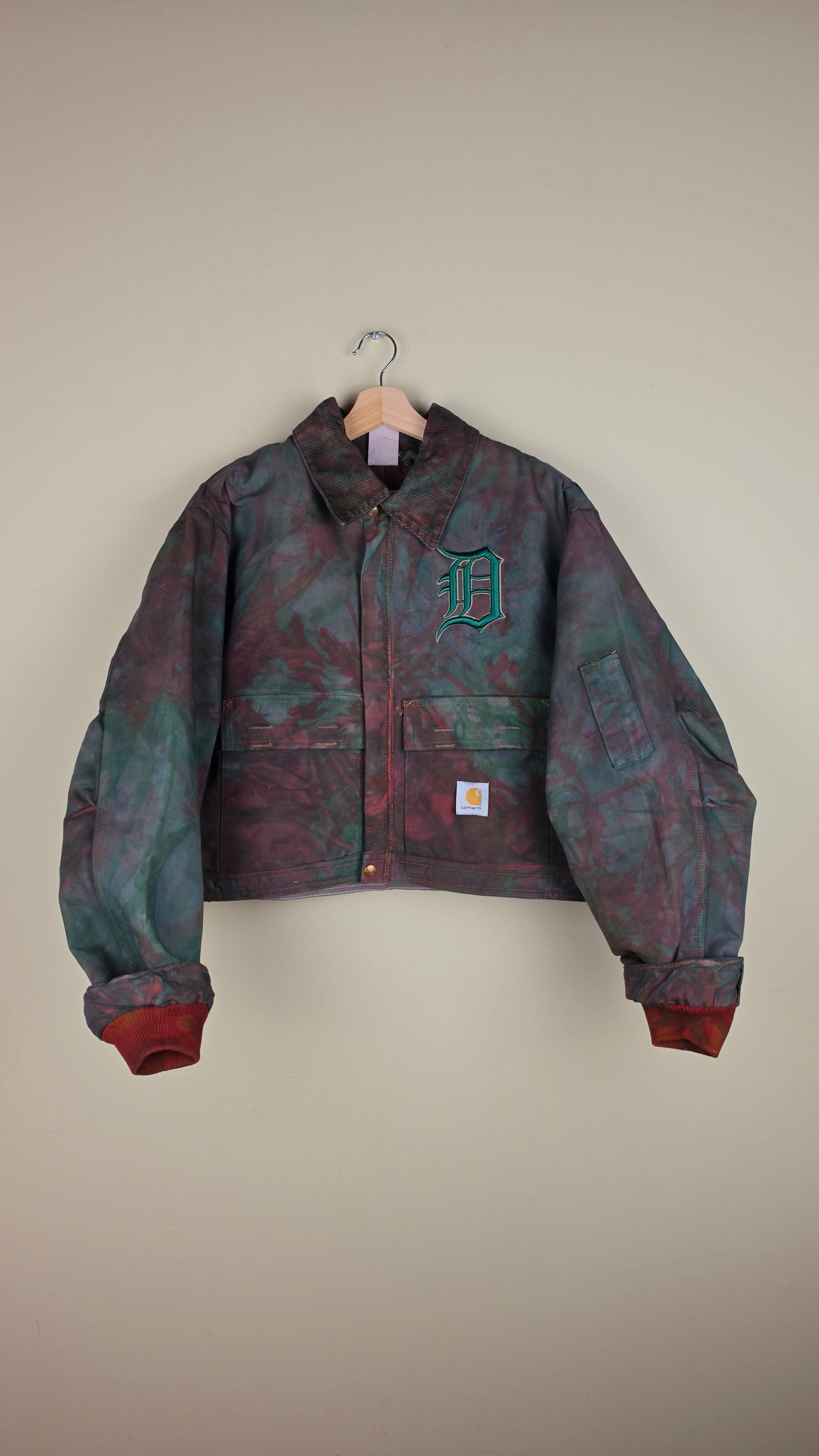 Vintage Carhartt X Detroit Cropped Jacket | Camo Green | Size L | AU03