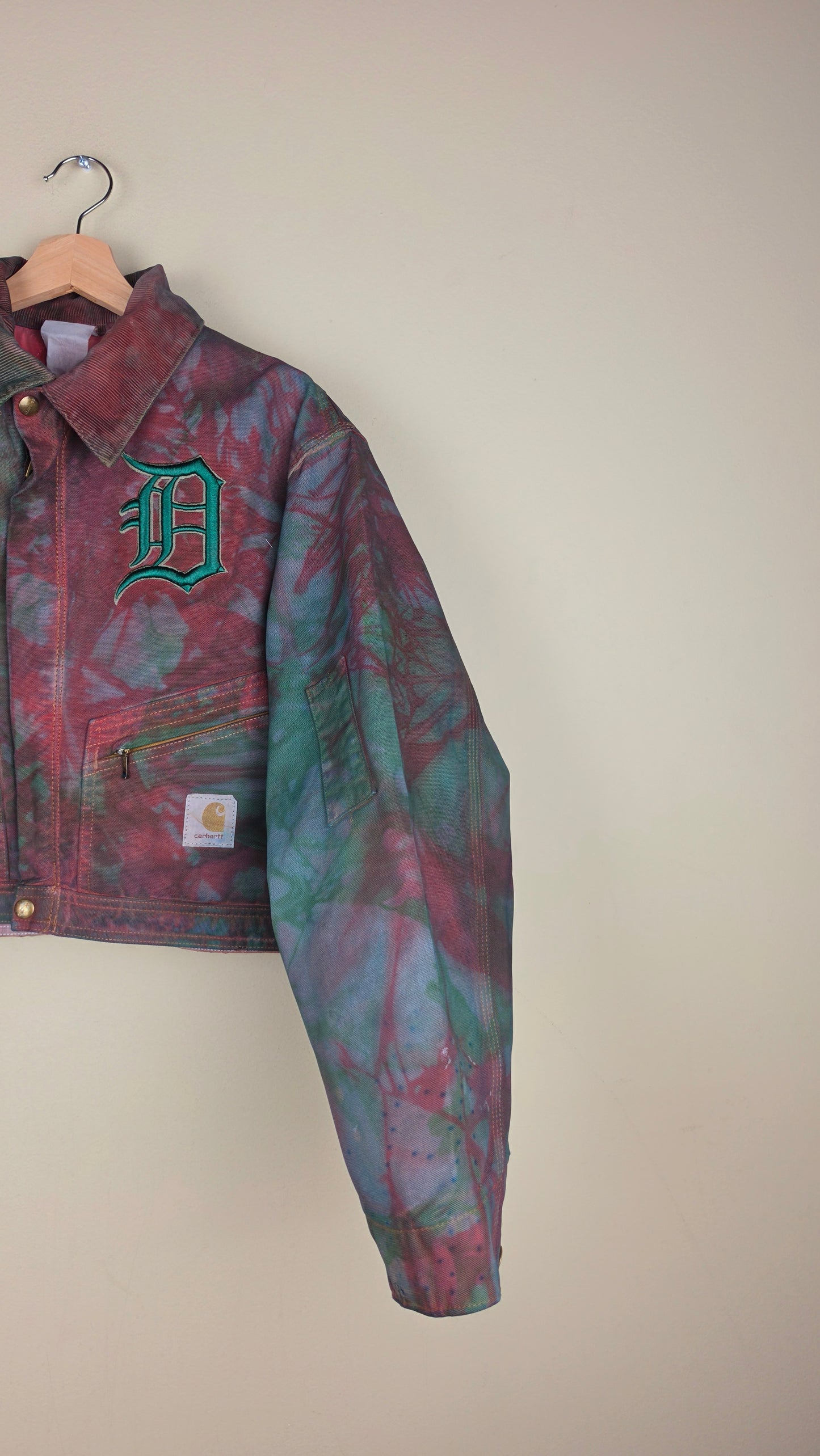 Vintage Carhartt X Detroit Cropped Jacket | Camo Green | Size S | AU05