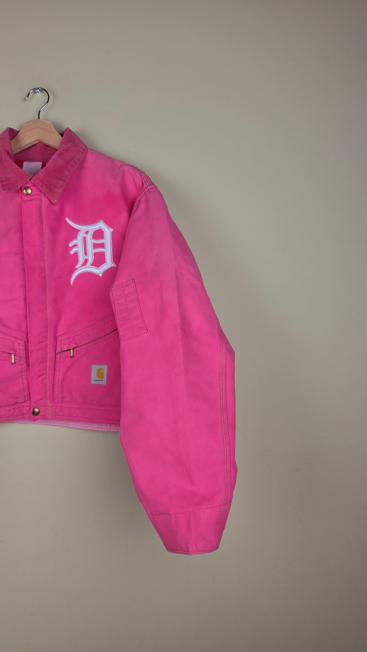 Vintage Carhartt X Detroit Cropped Jacket | Pink | Size XL | AU11