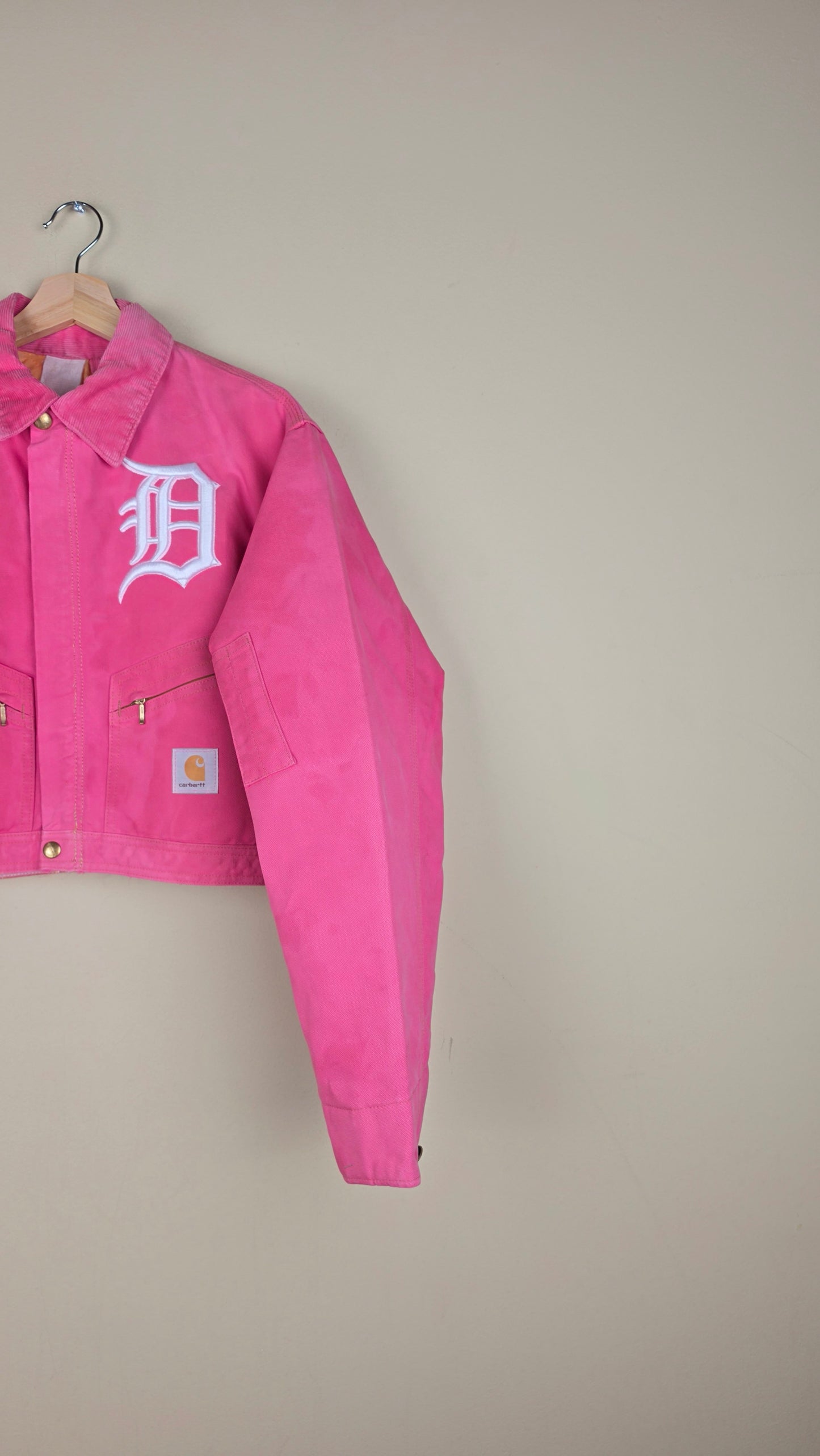 Vintage Carhartt X Detroit Cropped Jacket | Pink | Size S | AU12