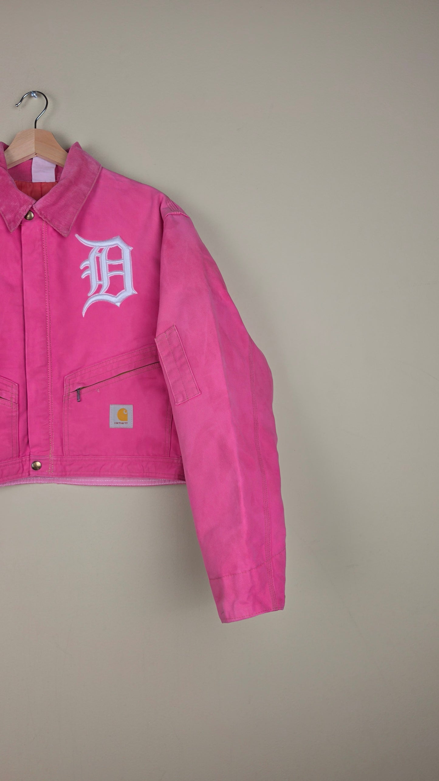 Vintage Carhartt X Detroit Cropped Jacket | Pink | Size L | KR03