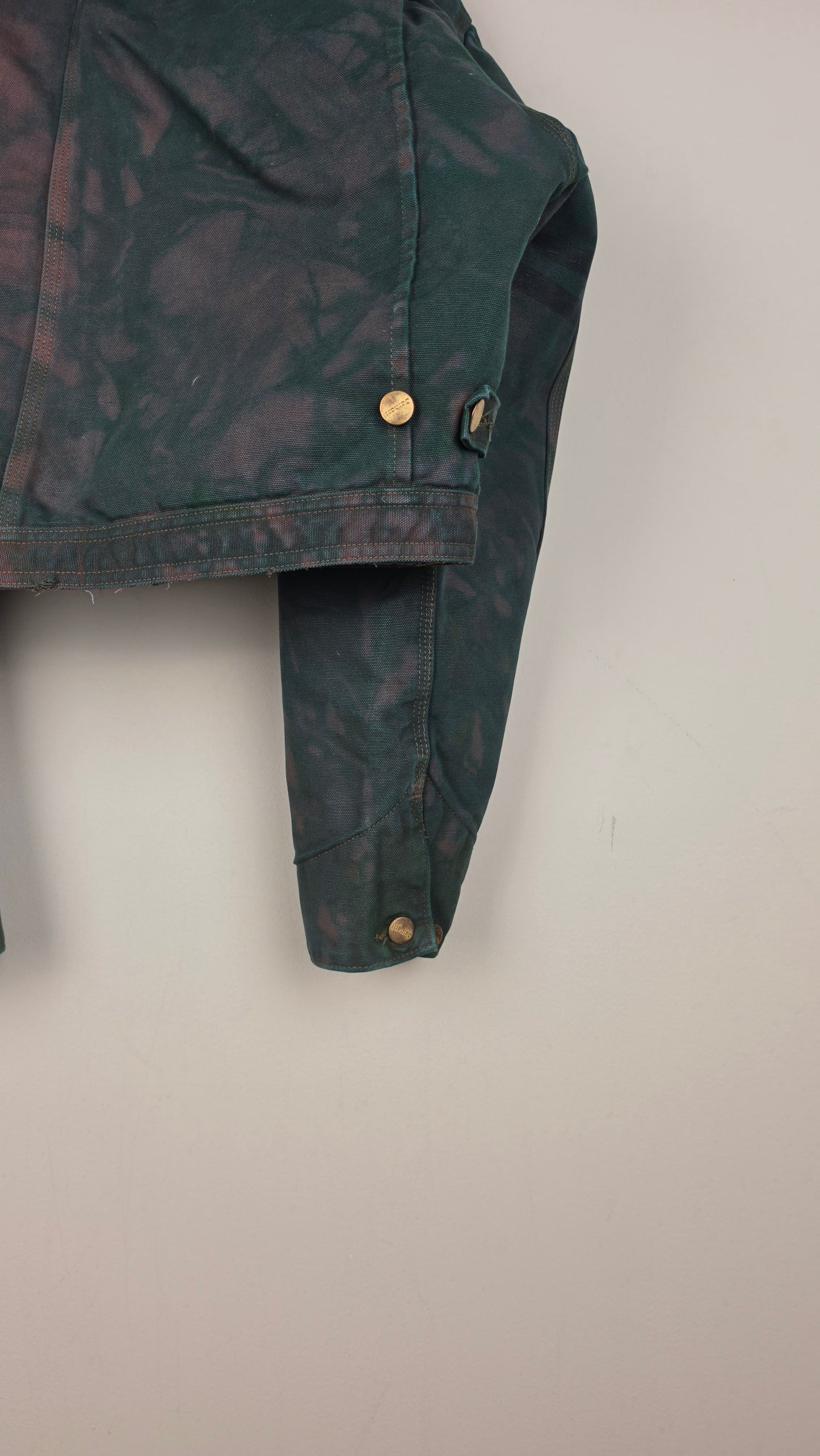 Vintage Carhartt X Detroit Cropped Jacket | Camo Green | Size L | AU25