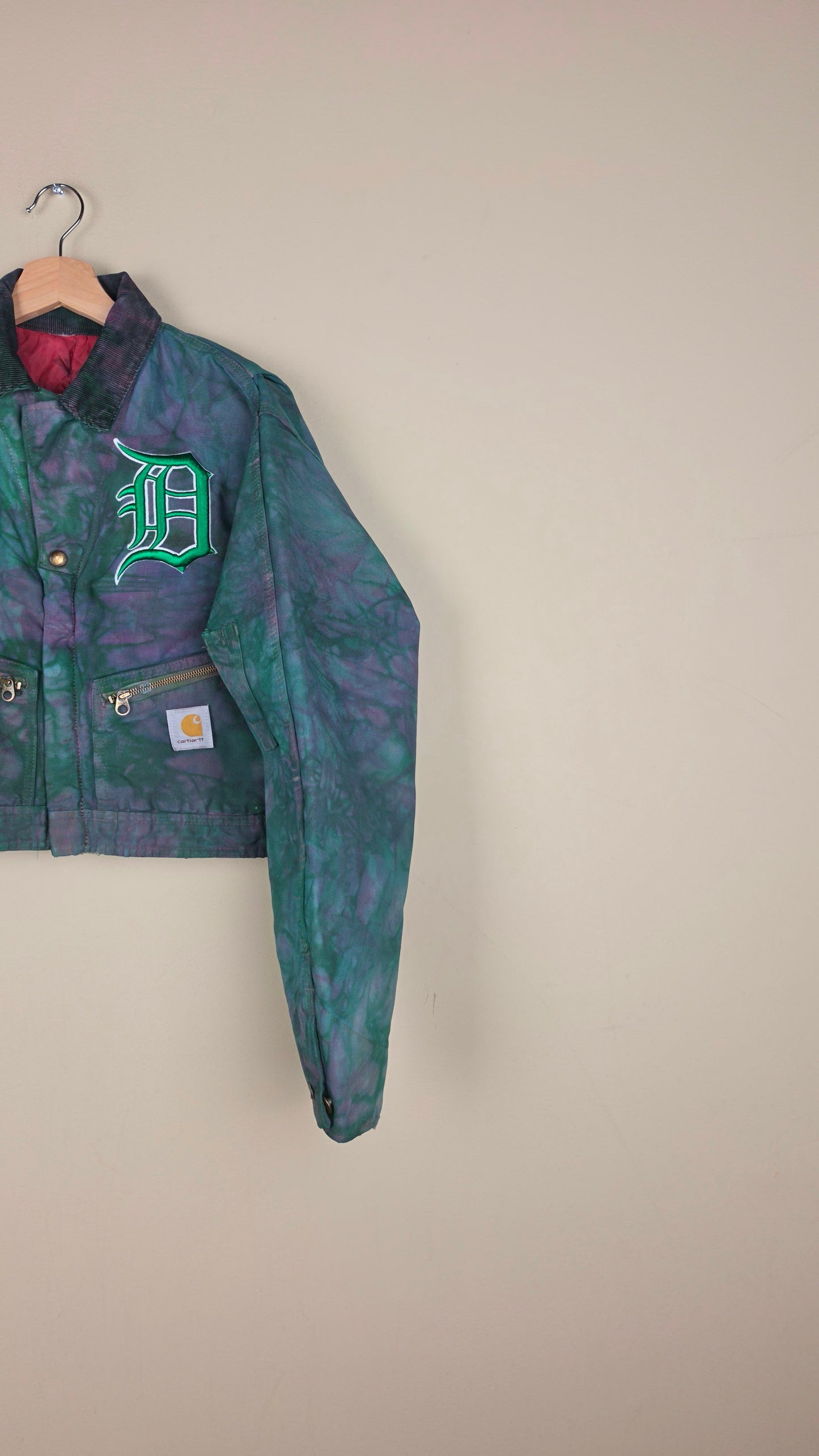 Vintage Carhartt X Detroit Cropped Jacket | Camo Green | Size S | AU27