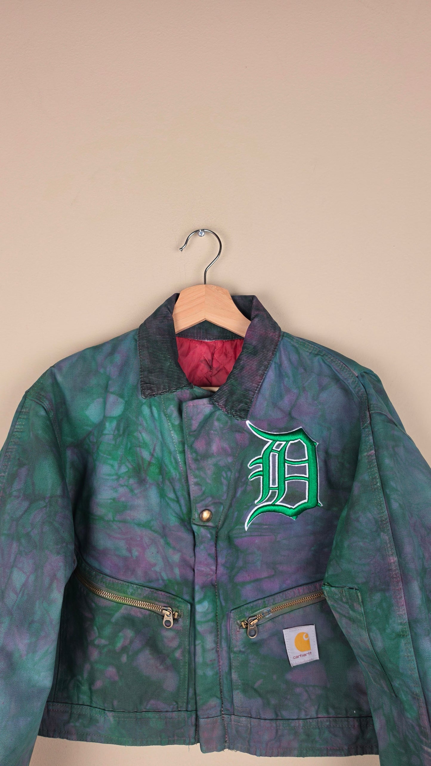 Vintage Carhartt X Detroit Cropped Jacket | Camo Green | Size S | AU27