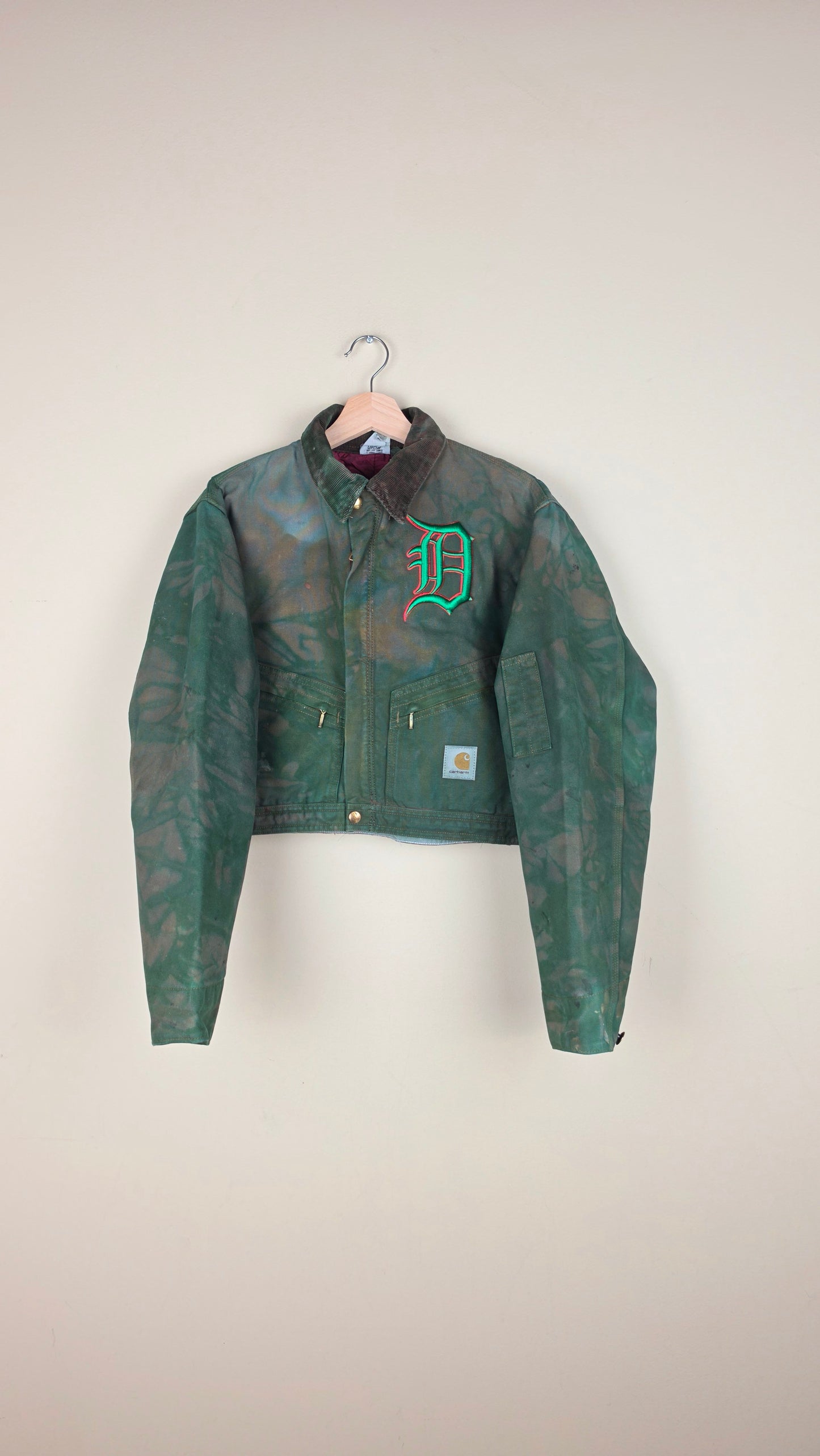 Vintage Carhartt X Detroit Cropped Jacket | Camo Green | Size S | AU29