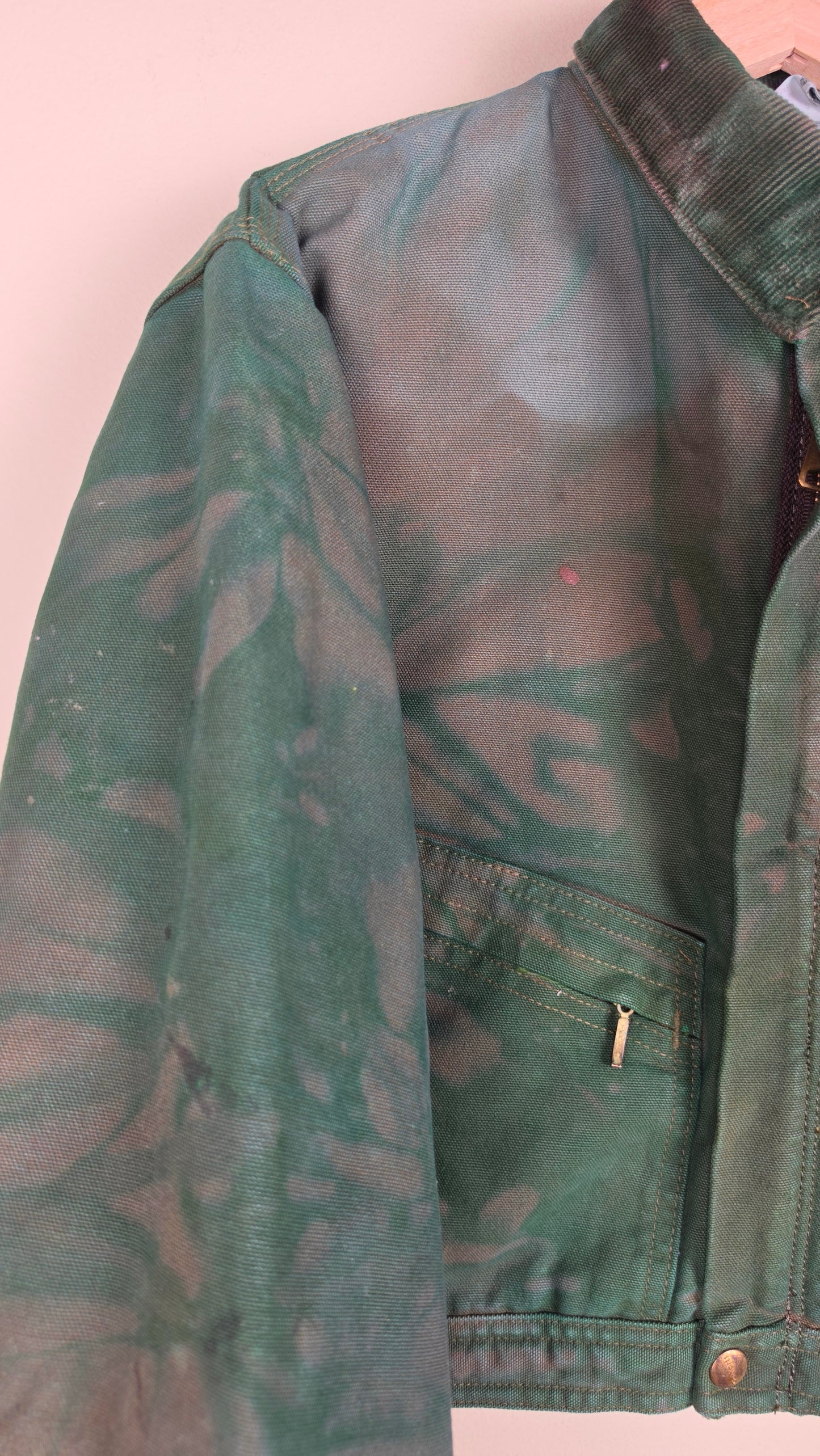 Vintage Carhartt X Detroit Cropped Jacket | Camo Green | Size S | AU29
