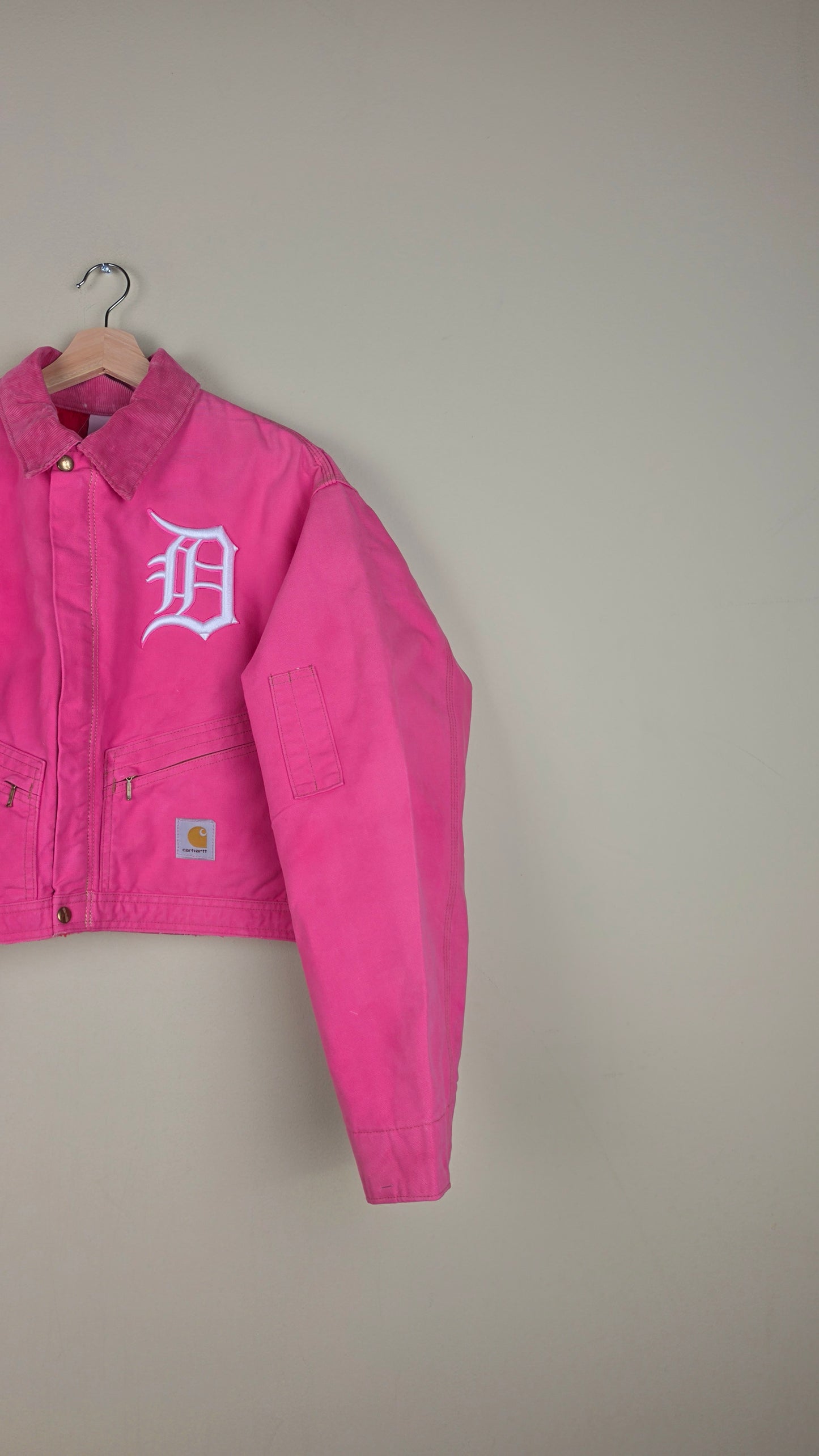 Vintage Carhartt X Detroit Cropped Jacket | Pink | Size XL | AU36
