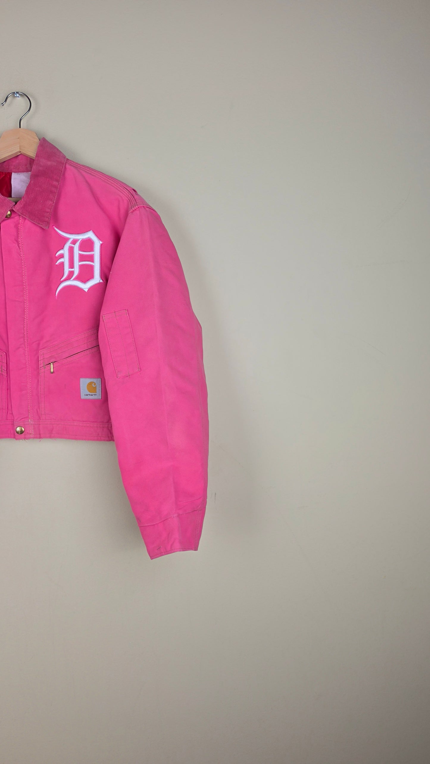 Vintage Carhartt X Detroit Cropped Jacket | Pink | Size L | AU38