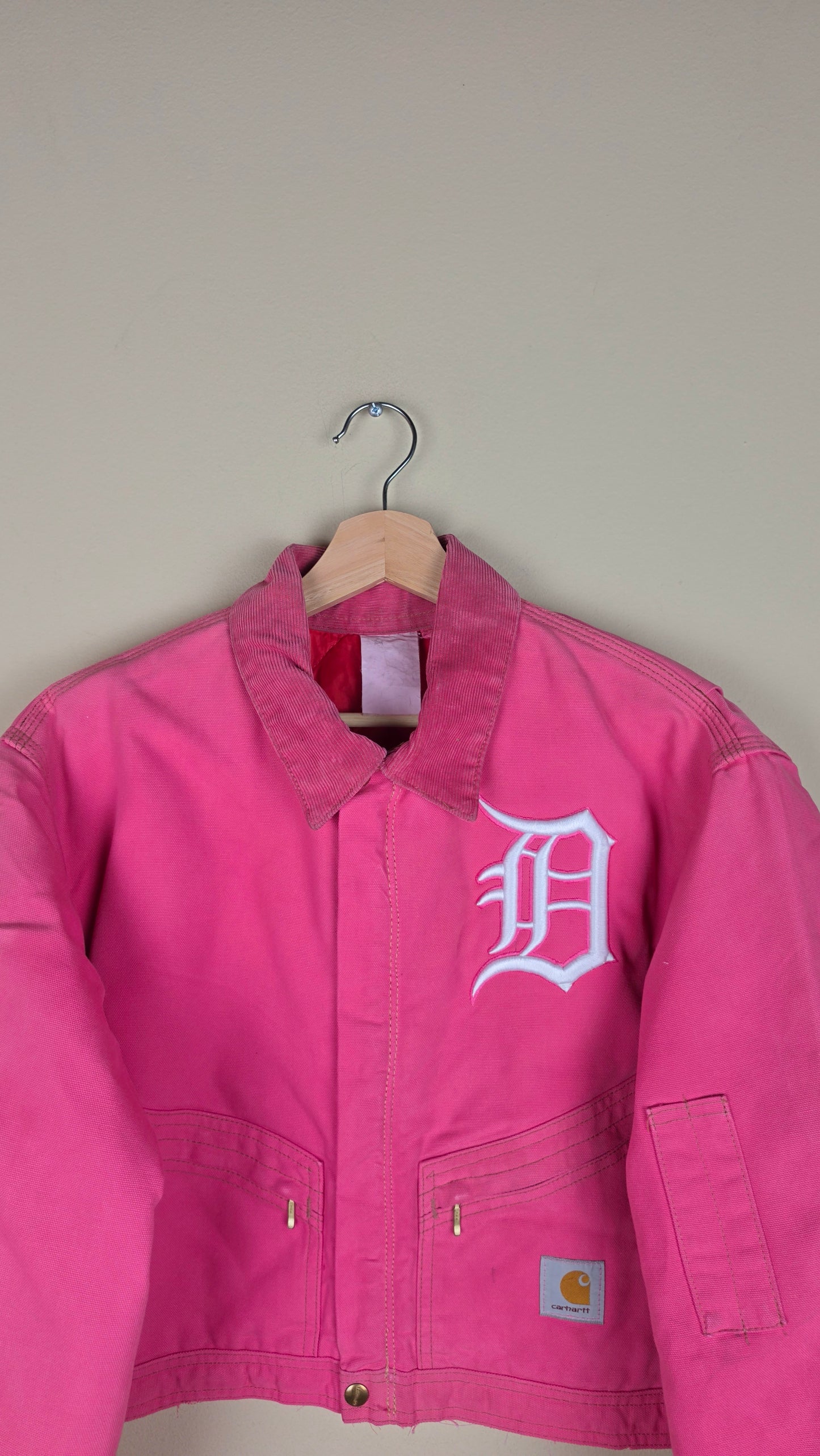 Vintage Carhartt X Detroit Cropped Jacket | Pink | Size L | AU38
