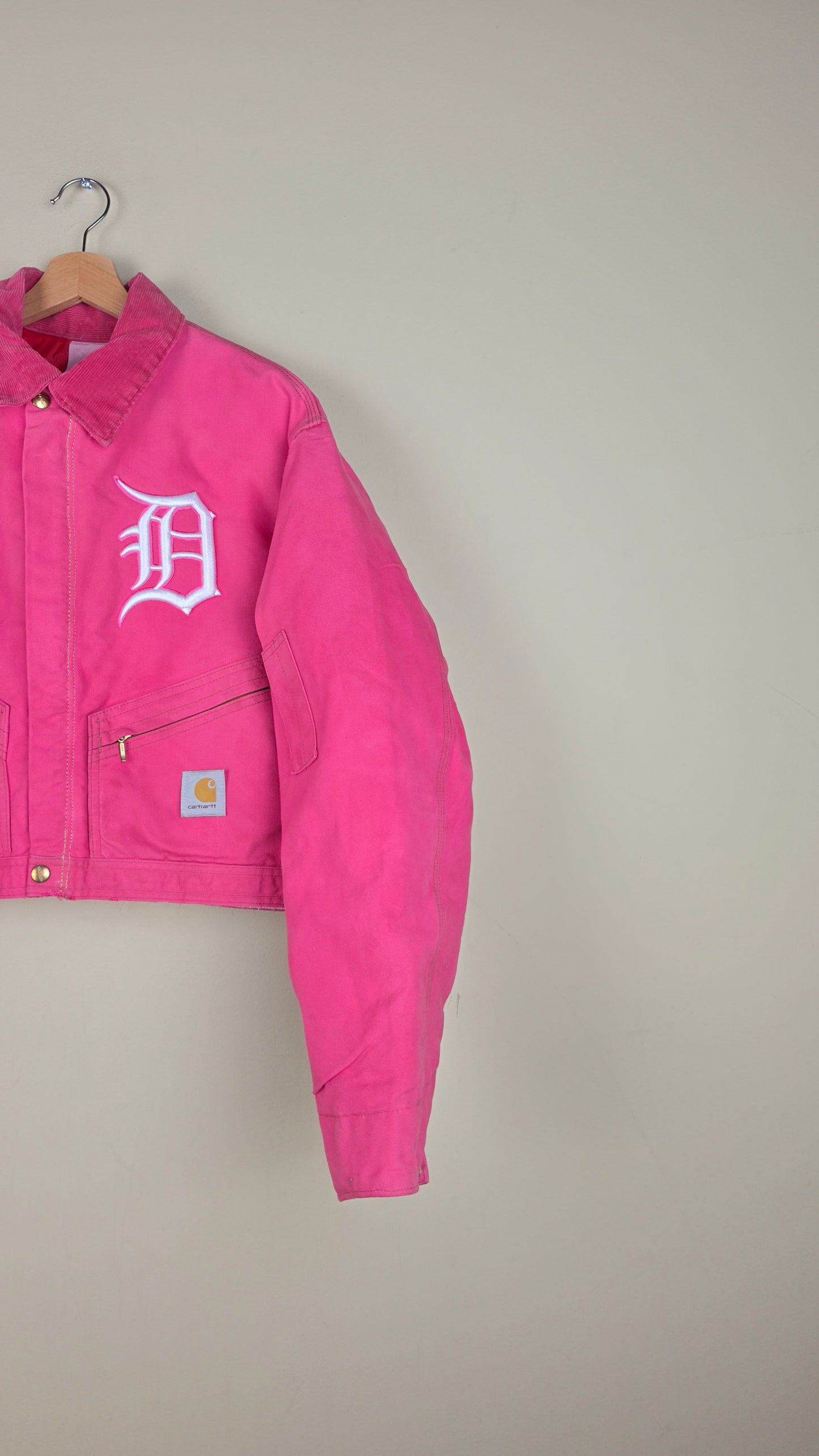 Vintage Carhartt X Detroit Cropped Jacket | Pink | Size L | AU39