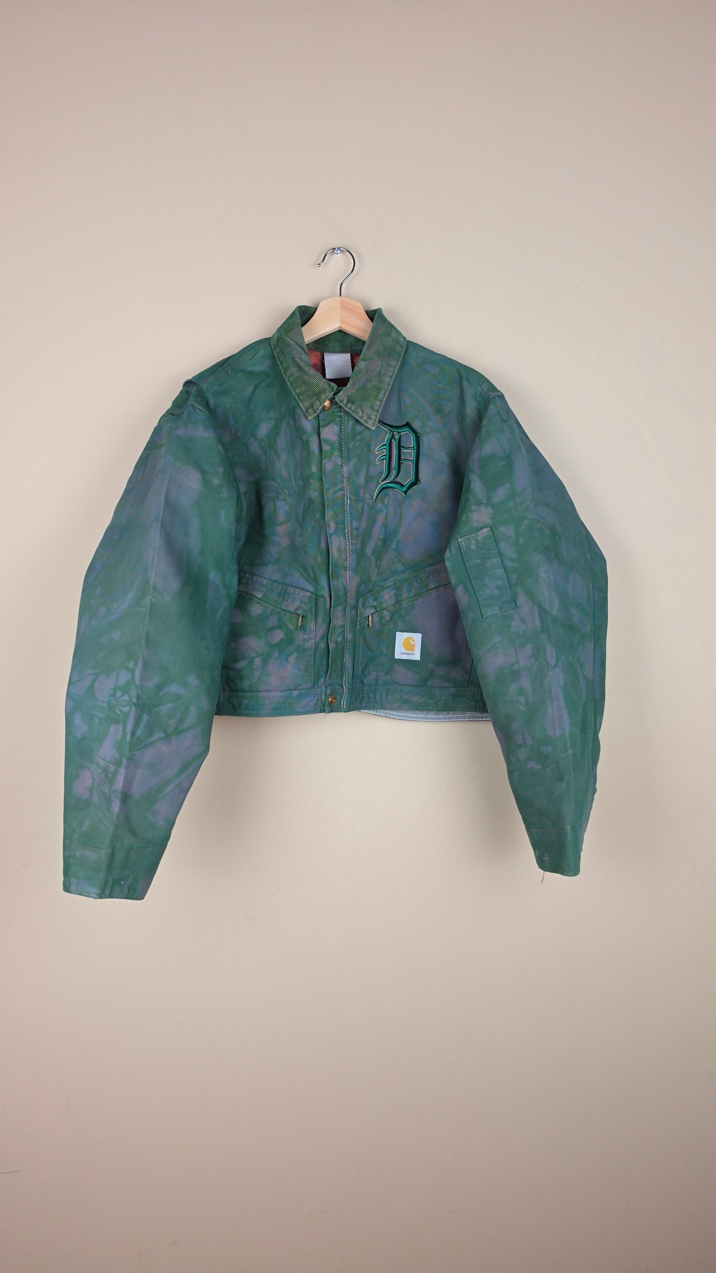 Vintage Carhartt X Detroit Cropped Jacket | Camo Green | Size L | AU41