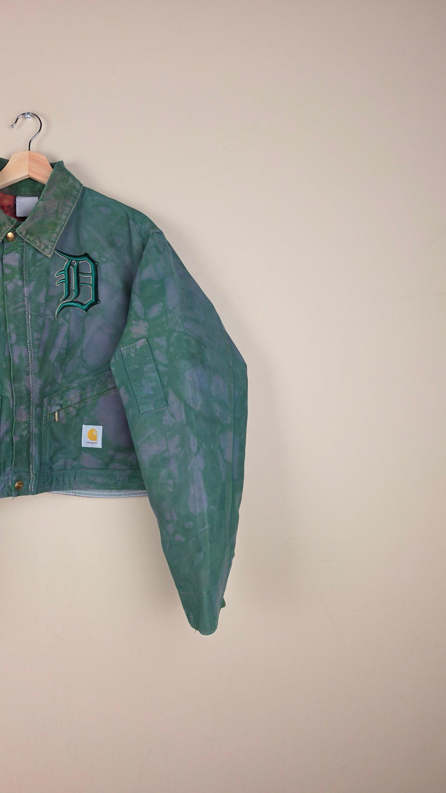 Vintage Carhartt X Detroit Cropped Jacket | Camo Green | Size L | AU41