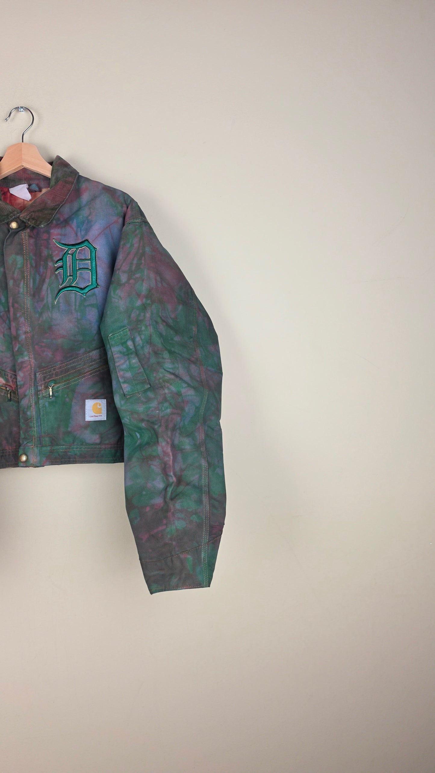 Vintage Carhartt X Detroit Cropped Jacket | Camo Green | Size L | AU42