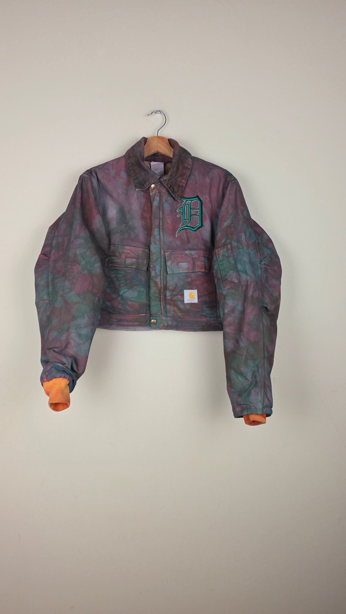 Vintage Carhartt X Detroit Cropped Jacket | Camo Green | Size S | AU43