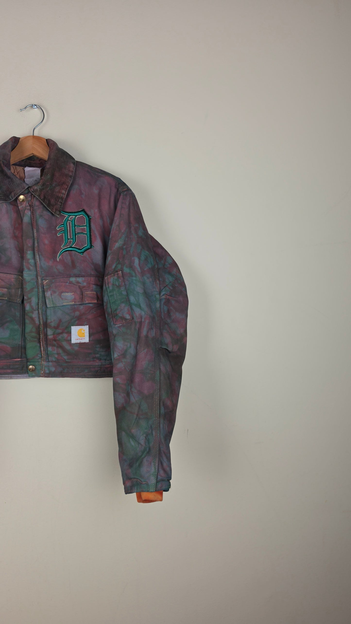 Vintage Carhartt X Detroit Cropped Jacket | Camo Green | Size S | AU43