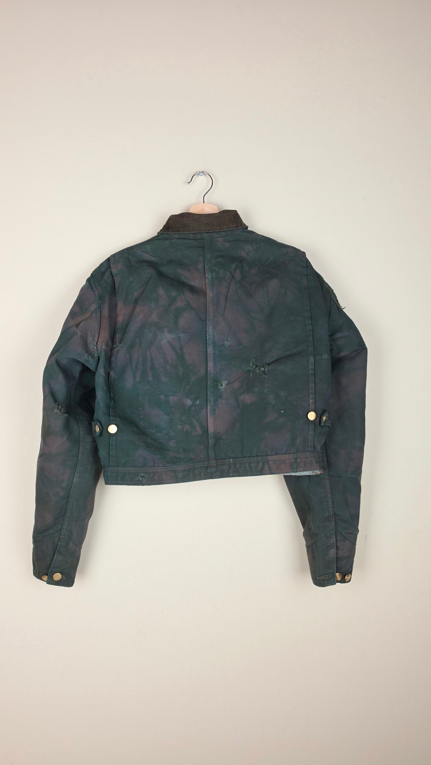 Vintage DISTRESSED Carhartt X Detroit Cropped Jacket | Camo Green | Size M | AU54