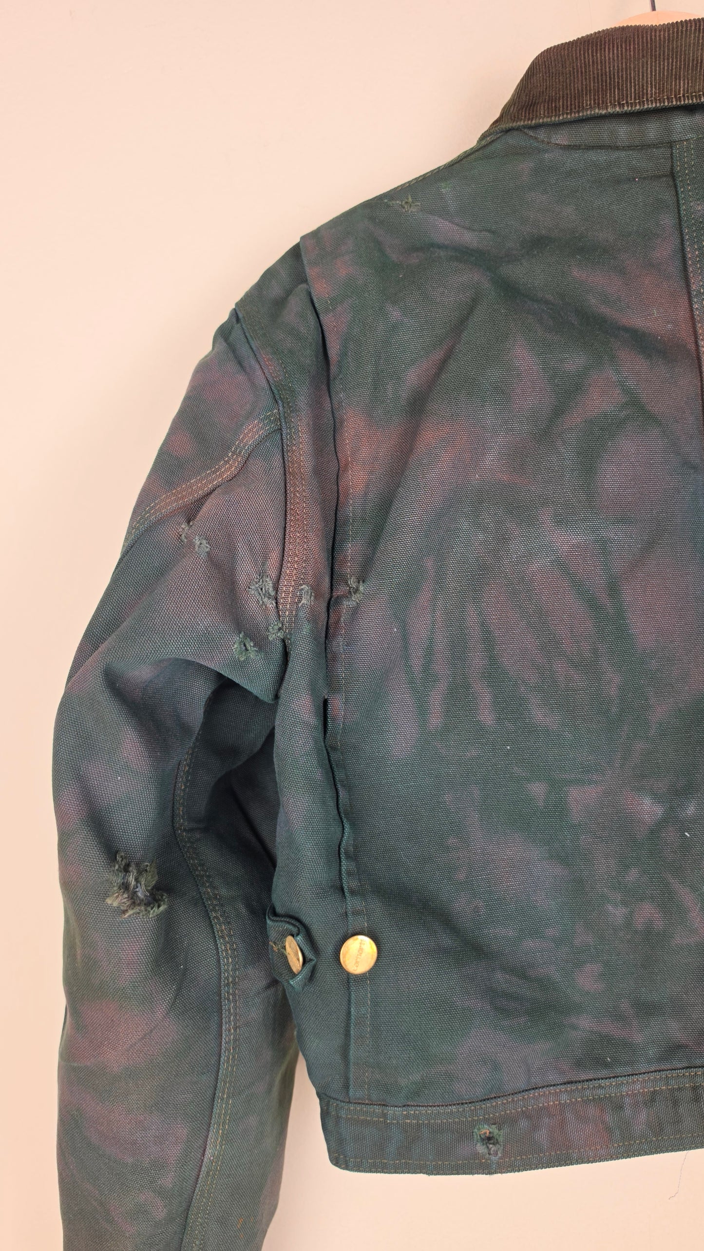 Vintage DISTRESSED Carhartt X Detroit Cropped Jacket | Camo Green | Size M | AU54