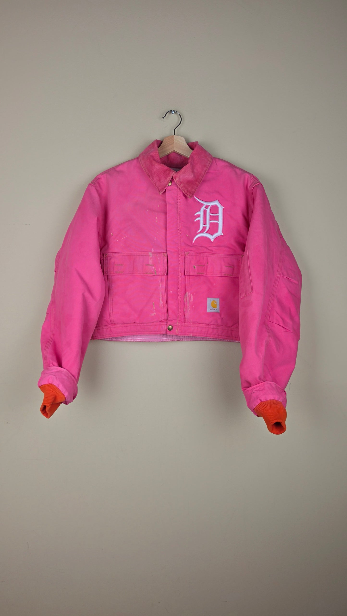Vintage Carhartt X Detroit Cropped Jacket | Pink | Size L | AU64