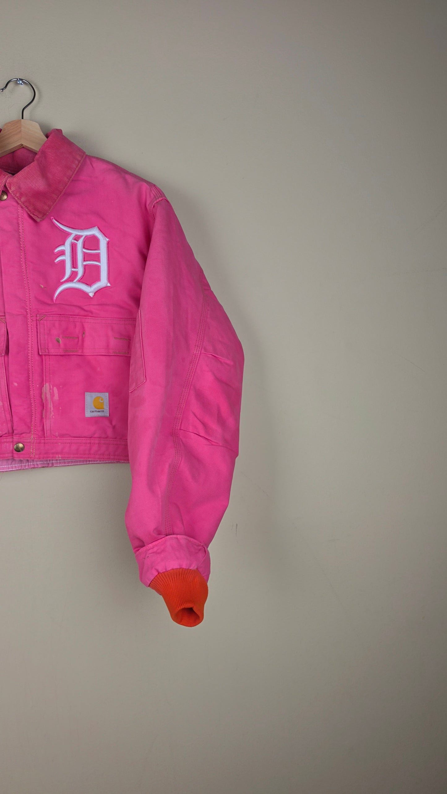 Vintage Carhartt X Detroit Cropped Jacket | Pink | Size L | AU64