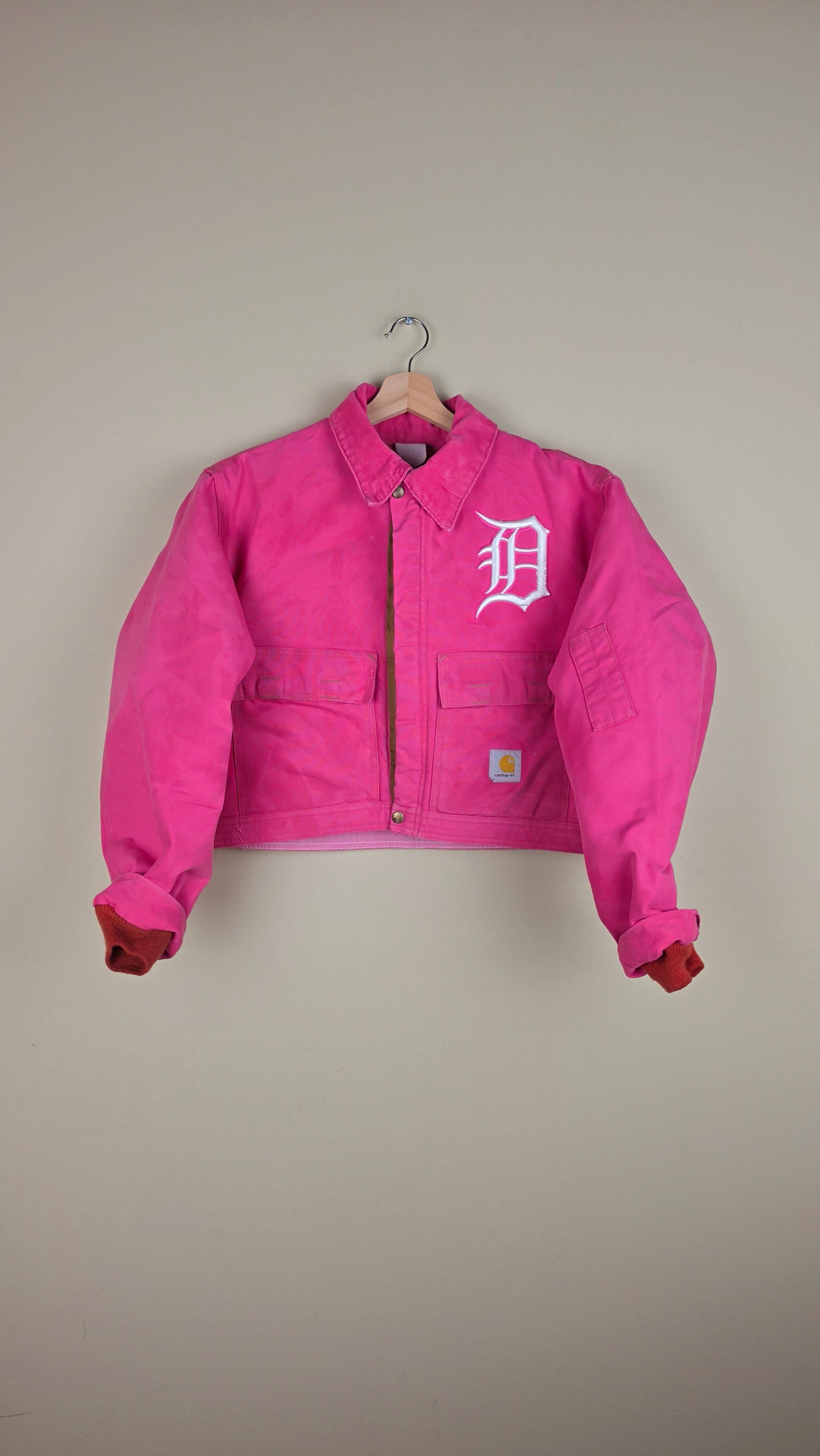 Vintage Carhartt X Detroit Cropped Jacket | Pink | Size L | AU71