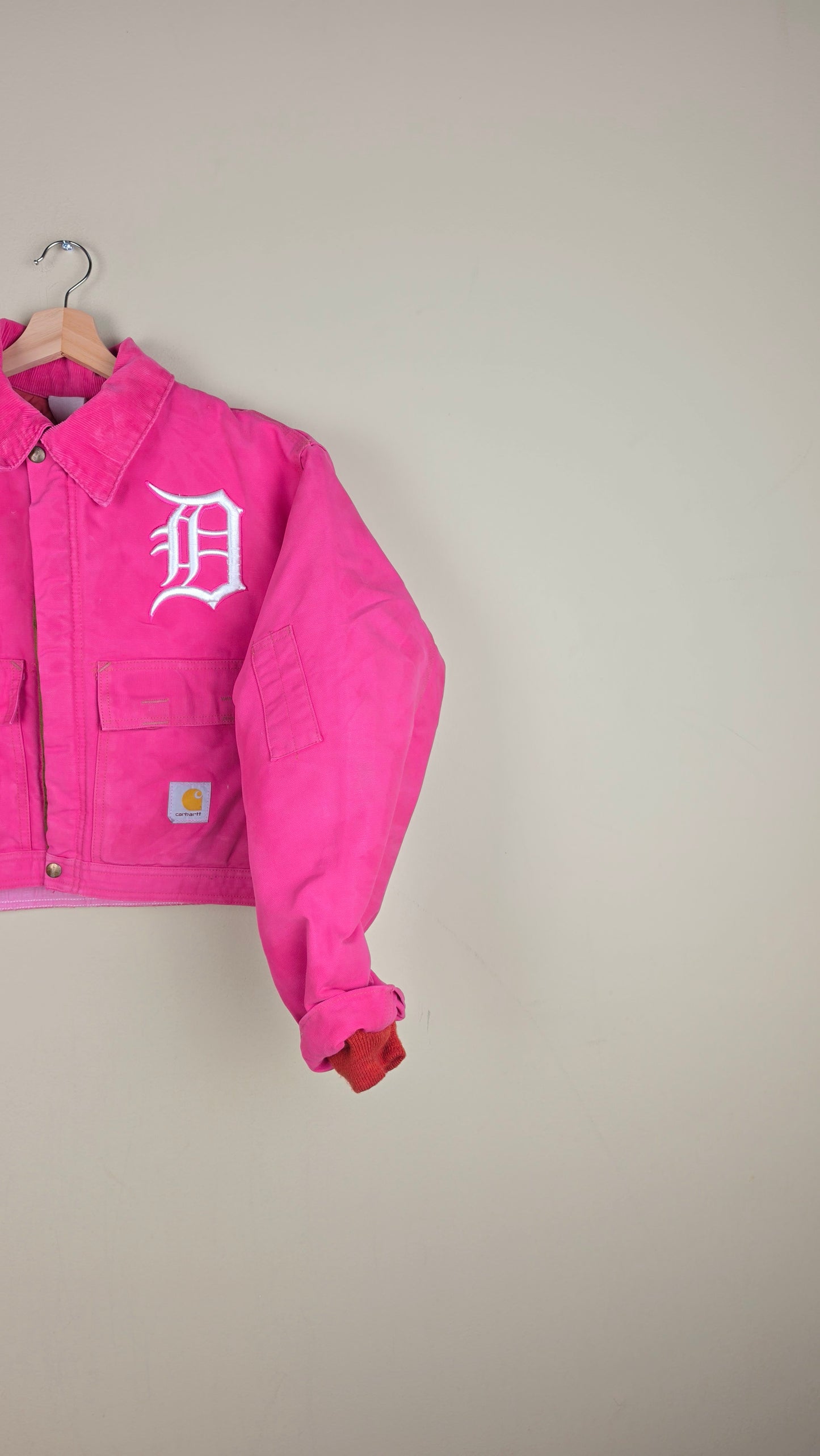 Vintage Carhartt X Detroit Cropped Jacket | Pink | Size L | AU71