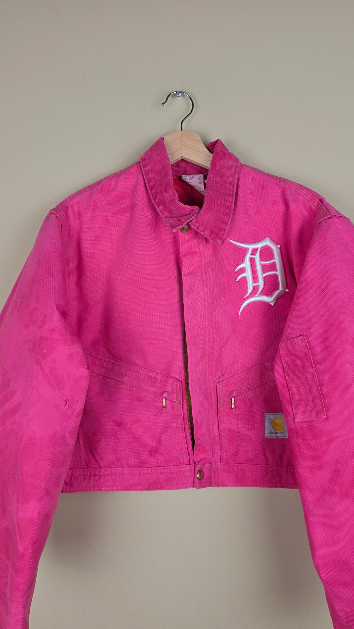 Vintage Carhartt X Detroit Cropped Jacket | Pink | Size L | AU72