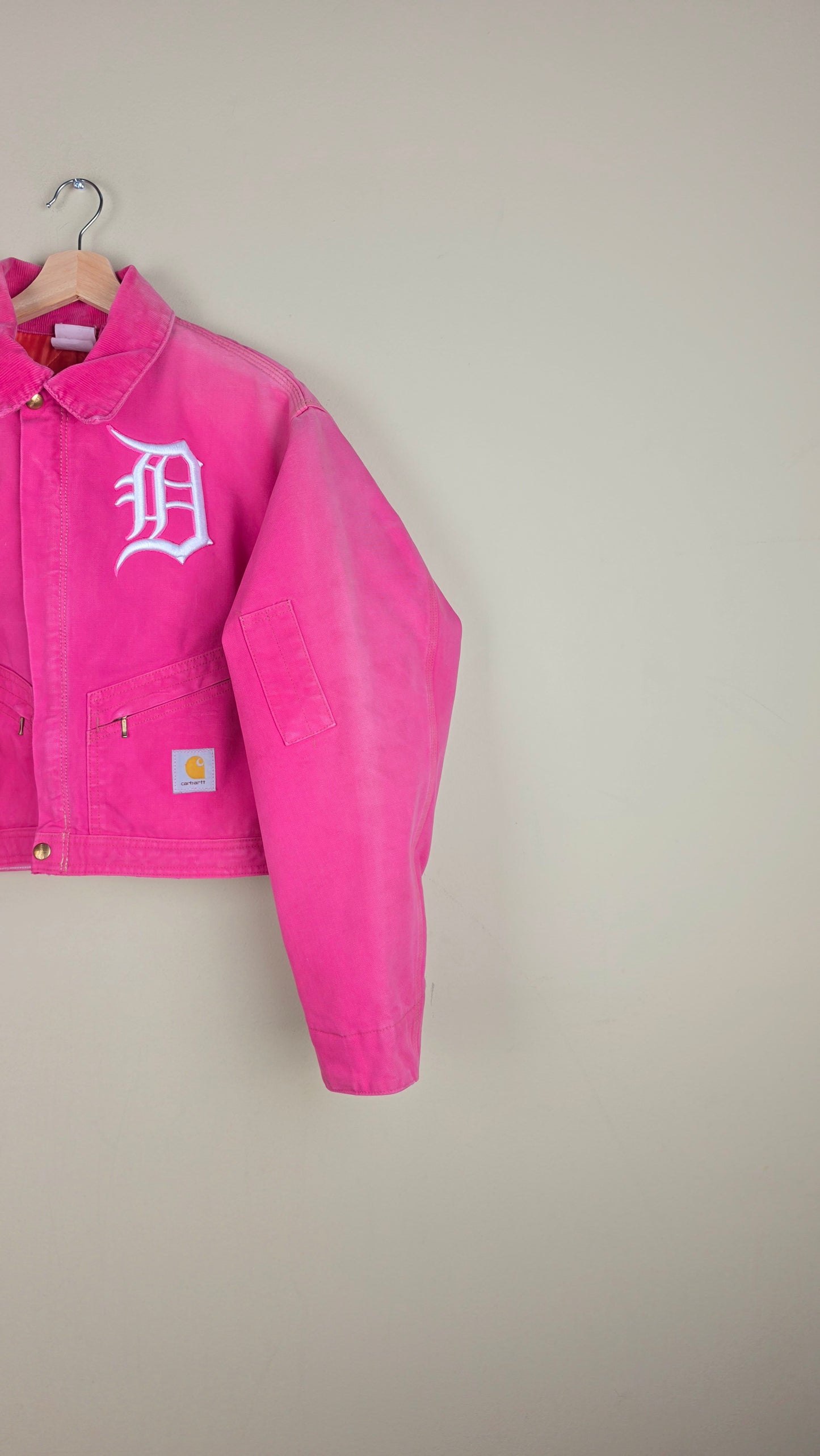 Vintage Carhartt X Detroit Cropped Jacket | Pink | Size L | AU73