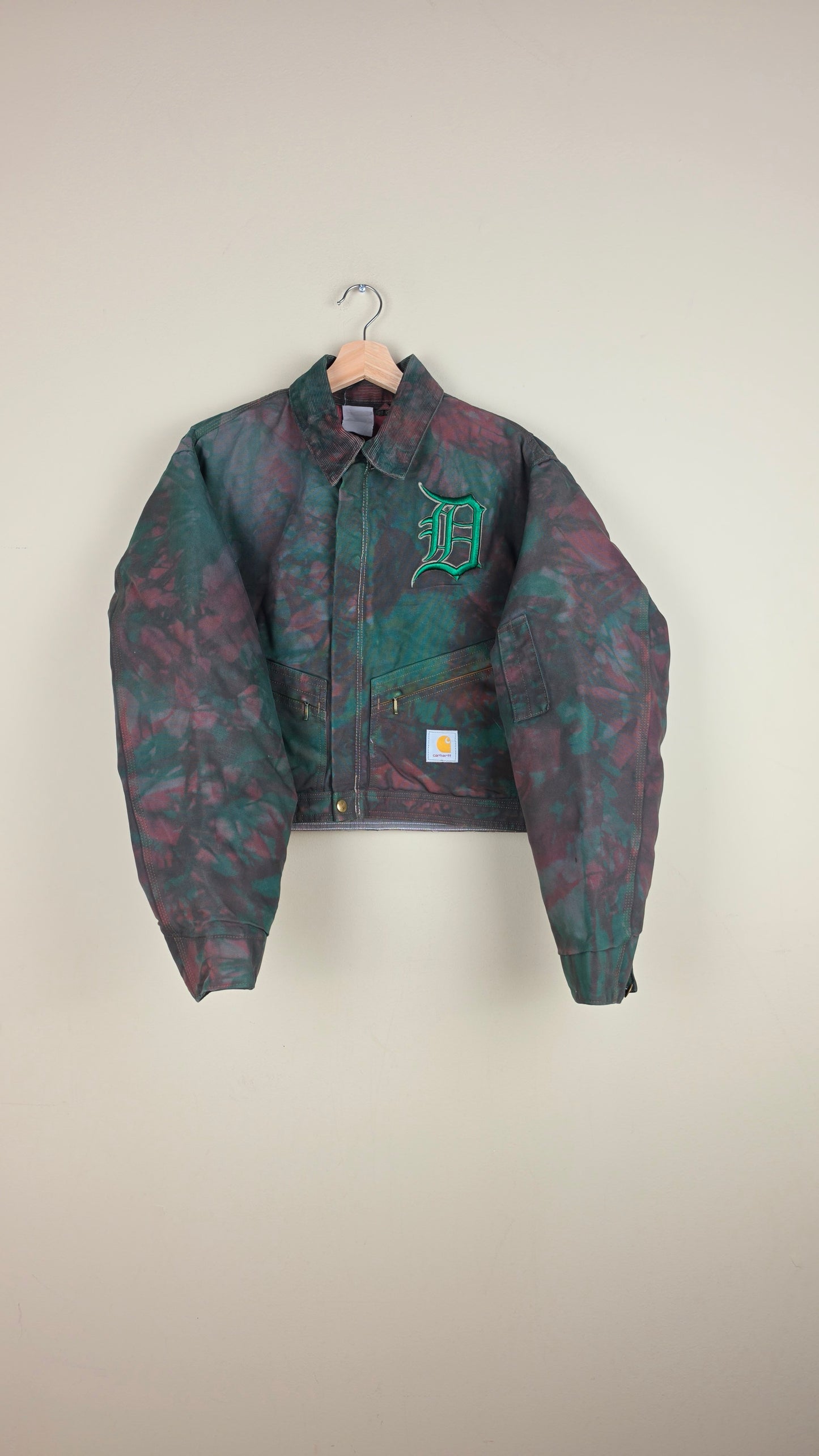 Vintage Carhartt X Detroit Cropped Jacket | Camo Green | Size L | AU76