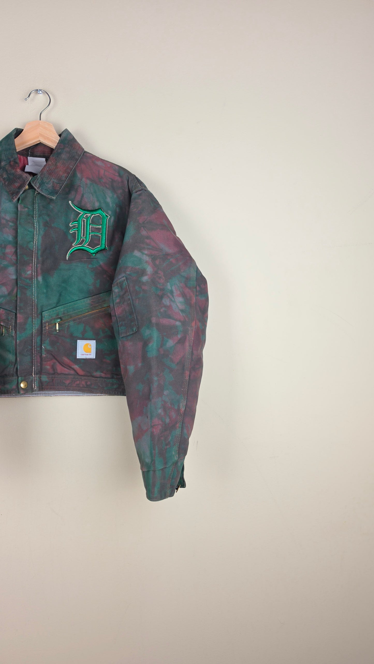Vintage Carhartt X Detroit Cropped Jacket | Camo Green | Size L | AU76