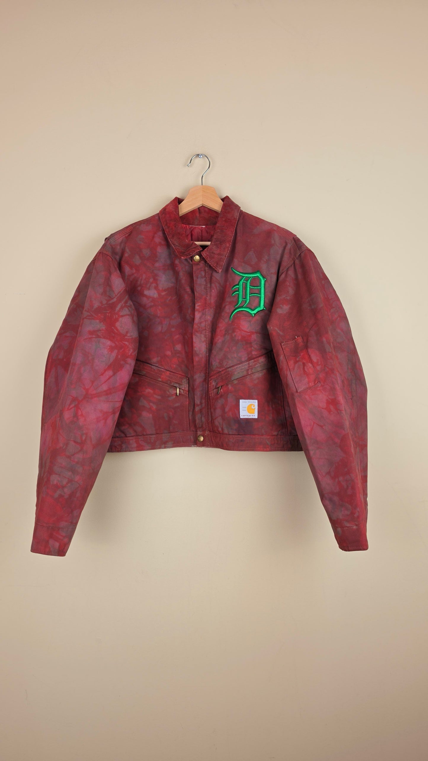 Vintage Carhartt X Detroit Cropped Jacket | Camo Red | Size L | AU84