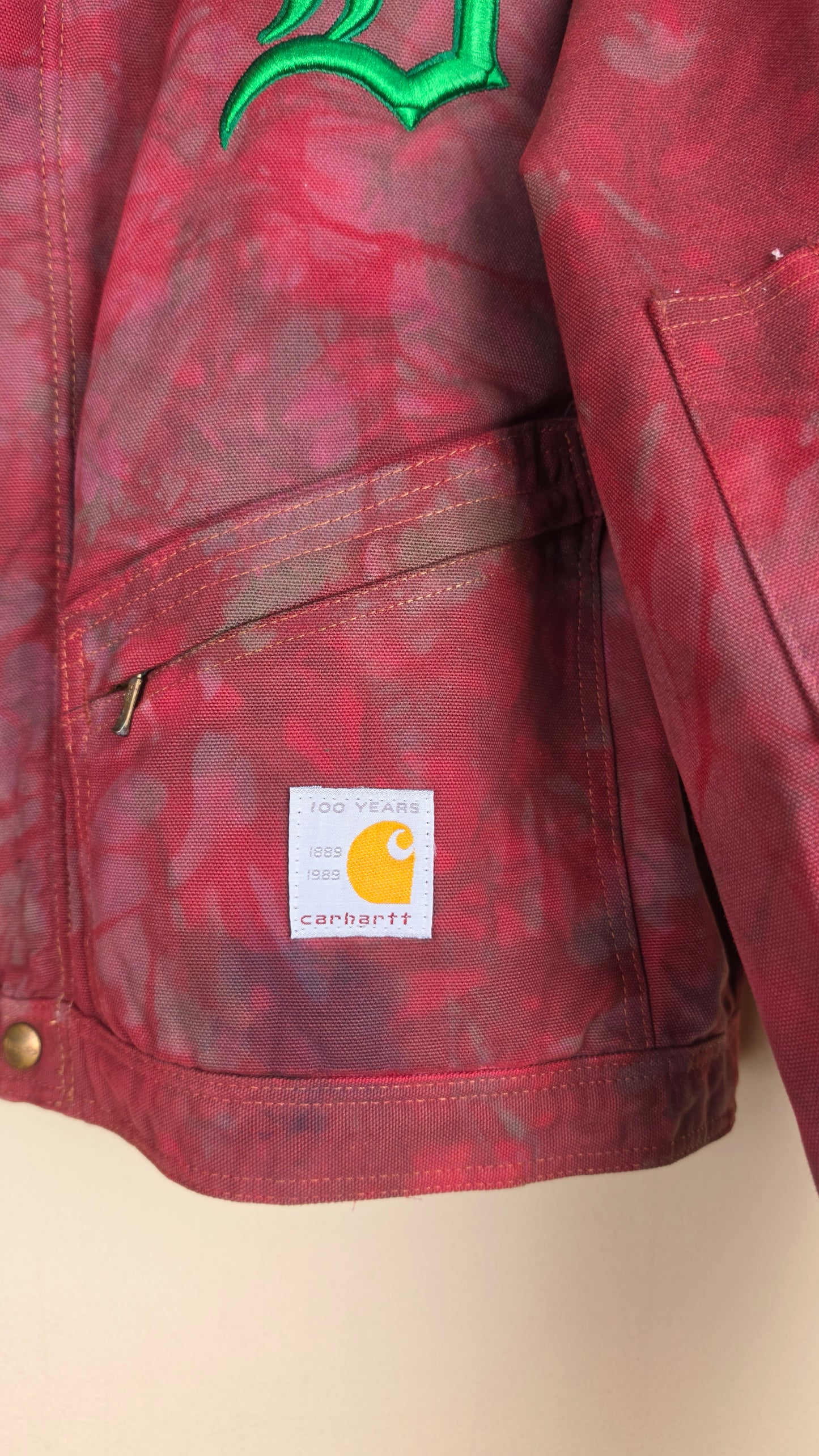 Vintage Carhartt X Detroit Cropped Jacket | Camo Red | Size L | AU84