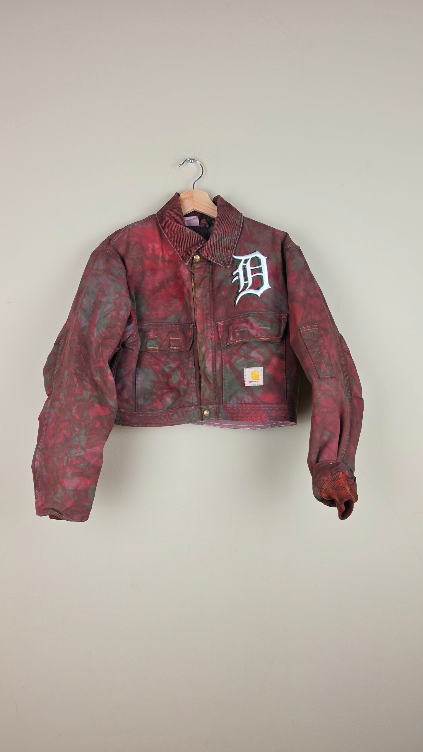 Vintage Carhartt X Detroit Cropped Jacket | Camo Red | Size S | AU101