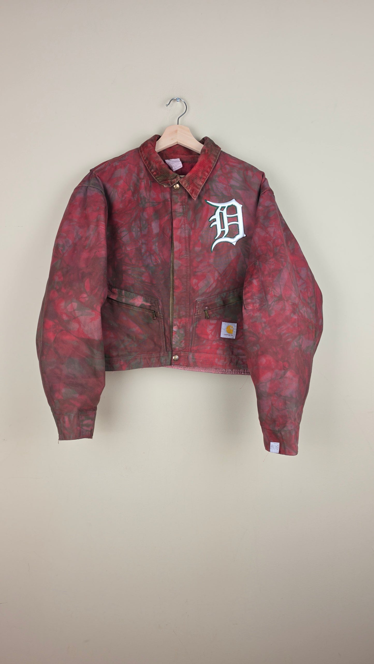 Vintage Carhartt X Detroit Cropped Jacket | Camo Red | Size L | AU103