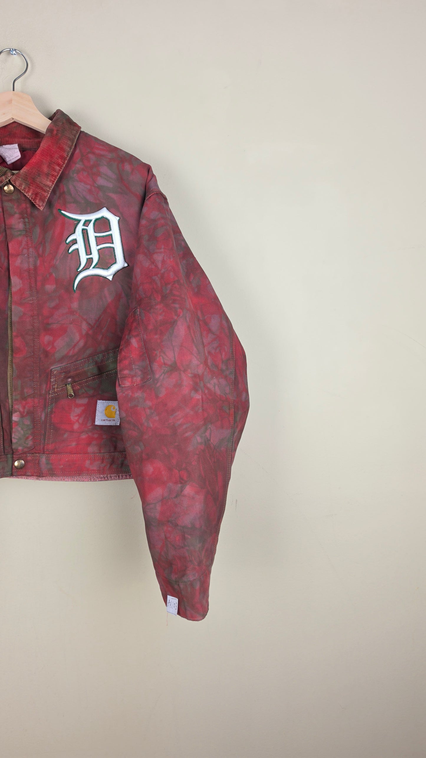 Vintage Carhartt X Detroit Cropped Jacket | Camo Red | Size L | AU103